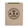 A cover image of the 'ARK Heirloom Seeds' growing guide, featuring a brown background with the ARK logo in the center.